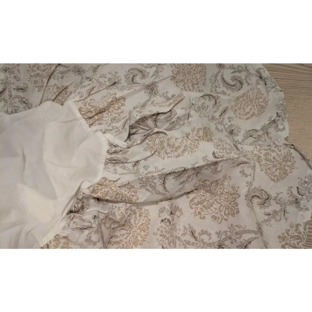 Bella Notte Linen Zia Crib Dust Ruffle Ginger Flax‎ Bed Skirt New With Tags